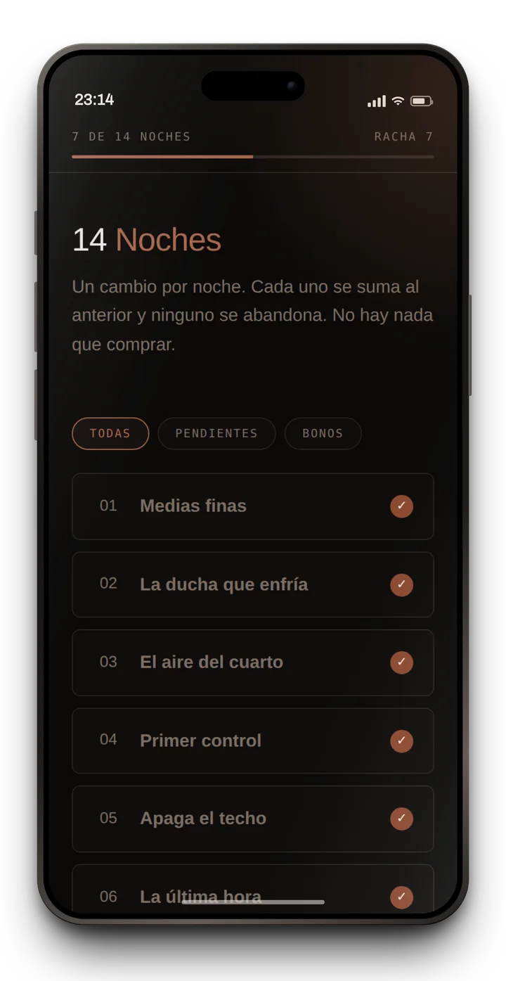 Las 14 noches con el progreso y la racha
